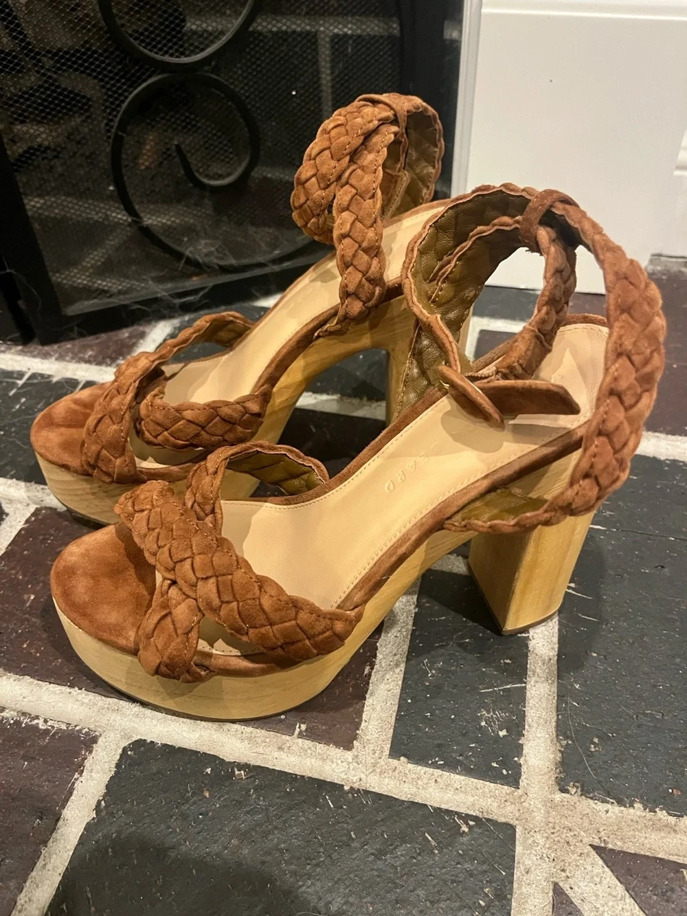 Veronica Beard Gael Hazelwood Suede Platform Sandals